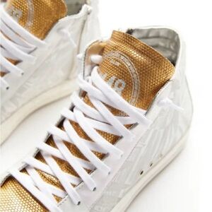 P448 Palm High Top Gold and White High-Top Sneakers